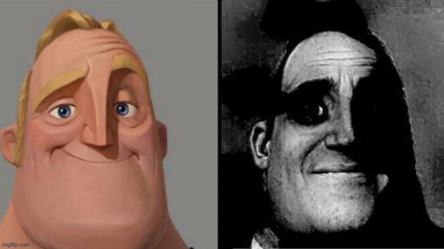 Mr.-Incredible-meme-showing-normal-face-and-distorted-black-and-white-version Mr. Incredible Meme – Meaning, Phases & Viral Evolution