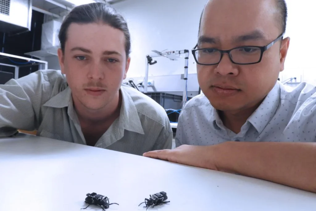 Biorobotics-researchers-Fitzgerald-and-Vo-Doan-in-lab-setting-1024x683 Cyborg Insects: How Beetles Could Save Lives in Disaster Zones